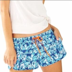 Lilly Pulitzer Run Around Luxletic Short Bomber Blue Get Trunky Size Small